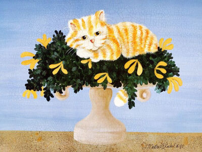 趣味猫咪绘画壁纸（二）(kriebel 作品) - 趣味手绘猫咪壁纸 Funny Cat Art Painting Desktop3