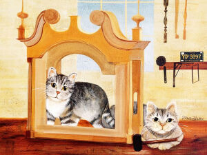 趣味猫咪绘画壁纸（二）(kriebel 作品) - 趣味手绘猫咪壁纸 Funny Cat Art Painting Desktop9