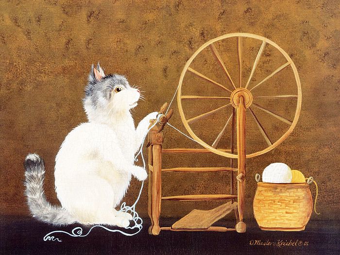 趣味猫咪绘画壁纸（二）(kriebel 作品) - 趣味手绘猫咪壁纸 Funny Cat Art Painting Desktop10