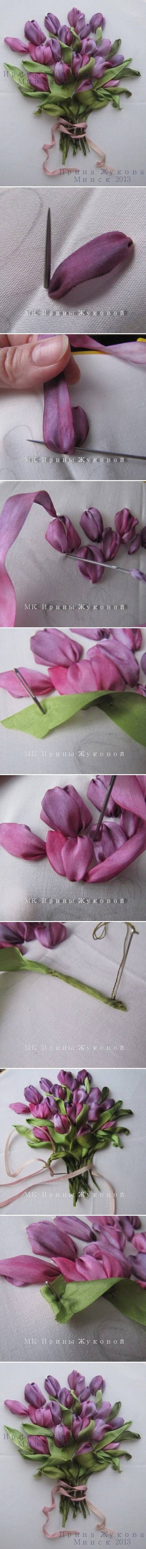 DIY Embroidery Ribbon Flower