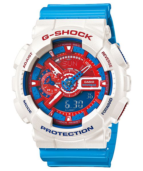 专柜正品 Casio 卡西欧 G-SHOCK 限量 美国队长 男表 GA-110AC-7A的图片