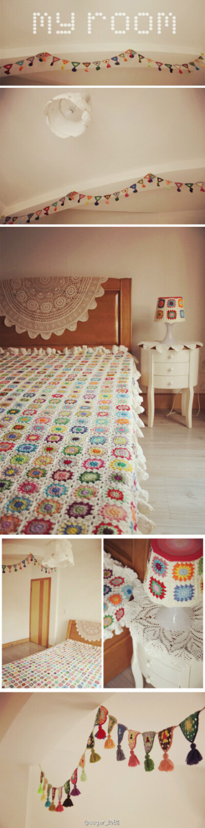 #my room# 家。一点一点慢慢装饰。断断续续钩了一年多的毯子终于完工，值得庆祝一下~ 这么大的尺寸不想再钩第二条了。# 有毛线的家就是特别的温暖#