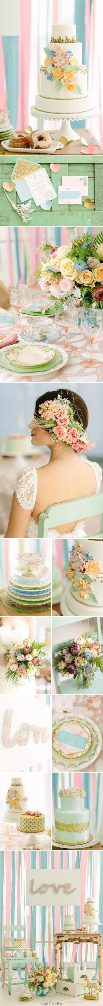 粉彩色的婚礼灵感秀 |粉彩色的婚礼灵感秀 by 婚礼素材收集者 (共14张图片)