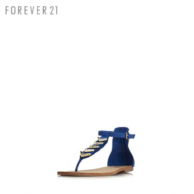 10日上新 FOREVER21 女鞋 F21沙漠T字箭头夹趾平底凉鞋 00127421