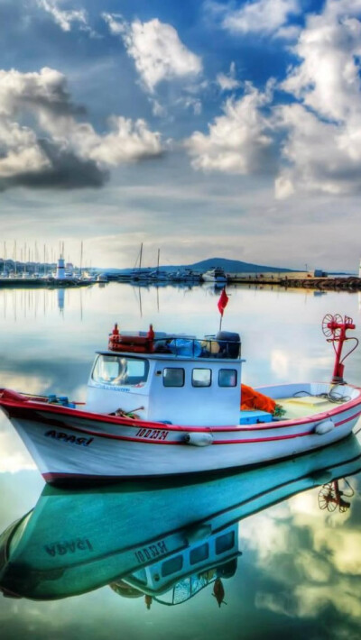 Boats On Marina iPhone 5s wallpaper