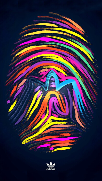 Fingerprint multicolor adidas iPhone 5s wallpaper