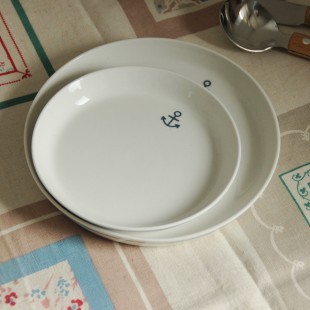 日式厨房陶瓷餐具 餐盘 零食盘 zakka 海锚印图 海洋系列风