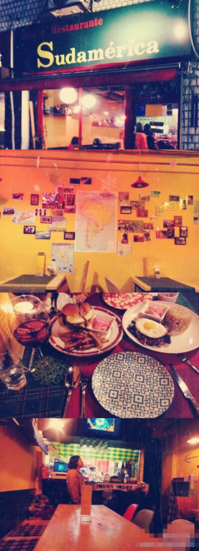 
#每日一道韩食##Sudamerica#是位于首尔大入口的一家南美风味的小吃店~小编经常会去~老板很亲切，厨师是正宗的南美帅哥哦~服务员小哥也很好~总体来说就是good
good good上次和朋友来这里聚会~老板还怎送了杯啤酒~地…