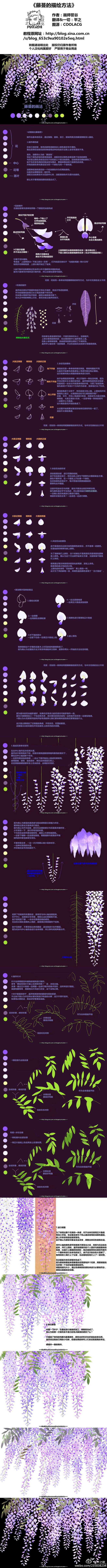 《藤蔓的描绘方法》来自日本的画师笹谷的插画教程，感谢大家那么喜欢樱花的教程，这次是第二弹——藤蔓，真心美，不过相对于樱花略复杂了一些