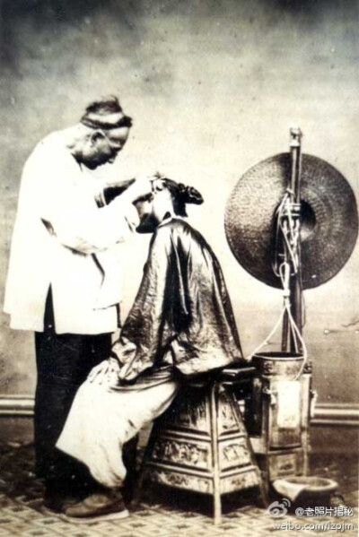 中国剃头匠。
