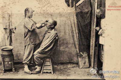 中国剃头匠。