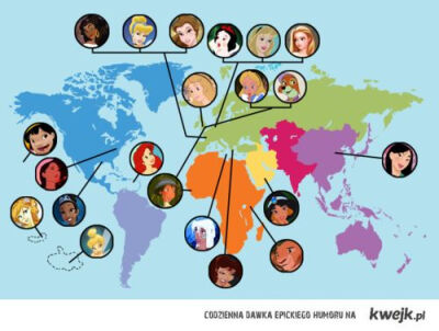 Disney princesses around the world