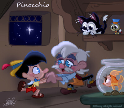 50 Chibis Disney : Pinocchio by princekido