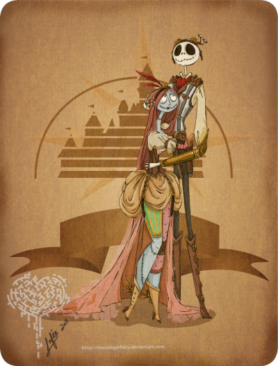 Disney steampunk: JackXSally by MecaniqueFairy
