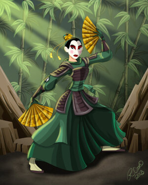 Mulan of the Kyoshi Warriors by racookie3