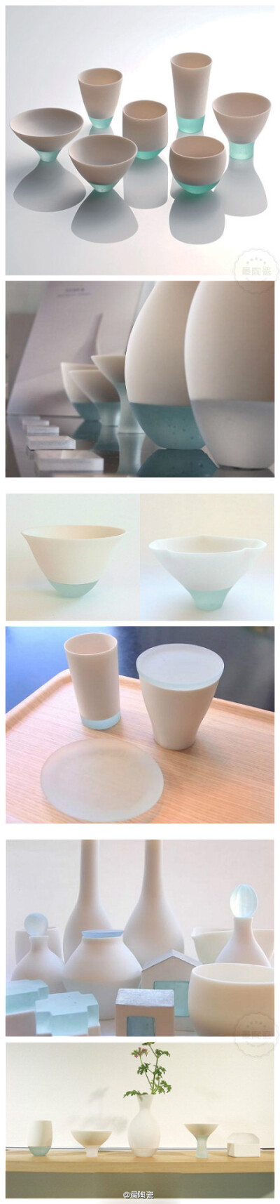 【亮面瓷器&amp;amp;半透明玻璃】田中美佐陶瓷工艺品设计。该系列作品获得日本著名的Takaoka工艺设计比赛2009年的第二名。食器 工業設計 產品設計 設計 中國風