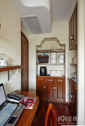 装修图库_三室两厅,田园,书房_杭州19楼