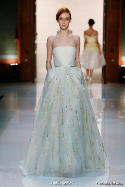 Georges Hobeika 2014 柔和馬卡龍色婚紗禮服系列.