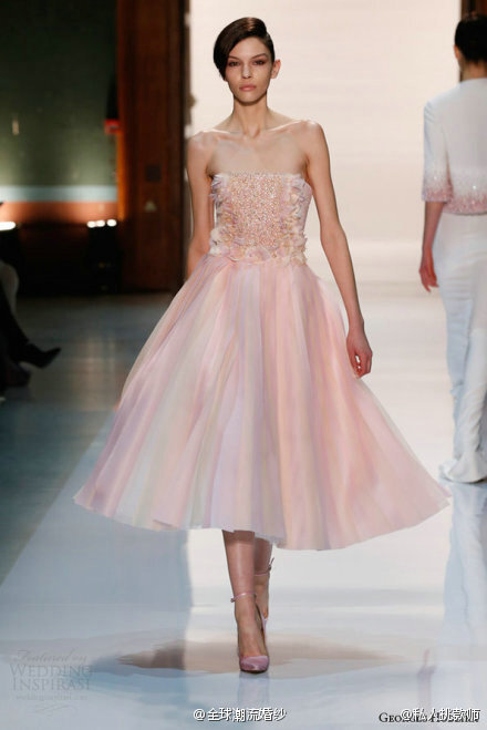 Georges Hobeika 2014 柔和馬卡龍色婚紗禮服系列.