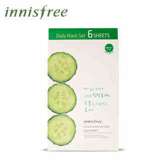 innisfree悦诗风吟大自然精华面膜-黄瓜6片实惠 补水保湿韩国正品