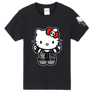 简约百搭款限定！hellokitty凯蒂猫朋克风纯色T恤kitty