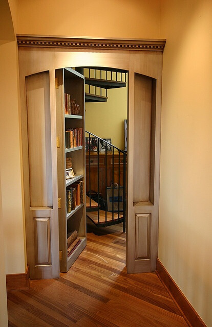 Bookcase is secret door...