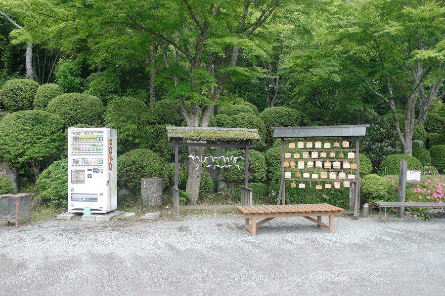 日本寺庙里面必有的许愿的树和牌子，不知道旁边的饮料自动贩售机算不算，但的确是到处都有。。。