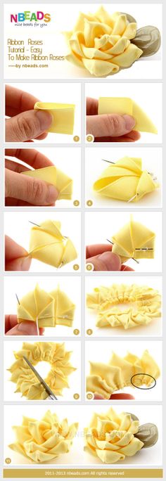 ribbon roses tutorial - easy to make ribbon roses