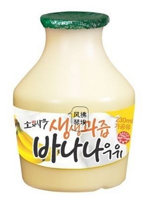 韩国进口塑料大肚瓶装 生生果汁香蕉牛奶230ml 宾格瑞2代10瓶包邮