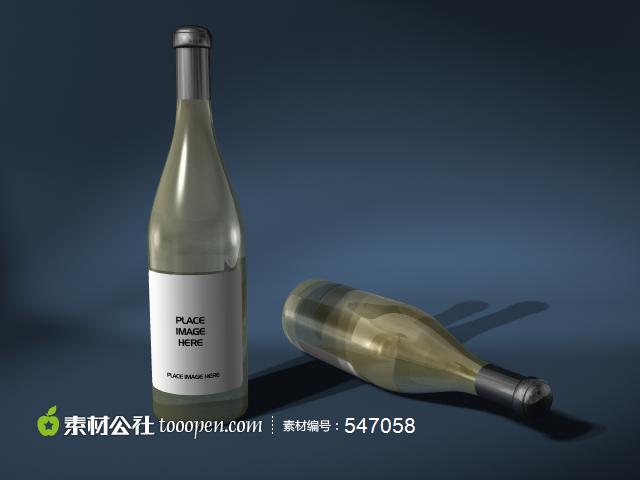 3D玻璃酒瓶洋酒包装效果图