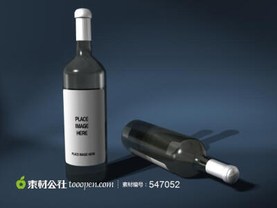 银色封口葡萄酒洋酒玻璃酒瓶包装效果图