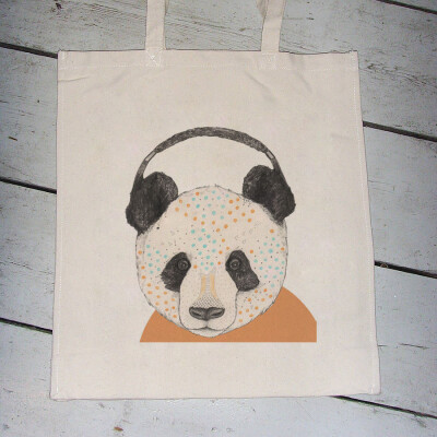 熊猫Panda动画帆布包环保袋原创独立单肩文艺复古购物手提袋