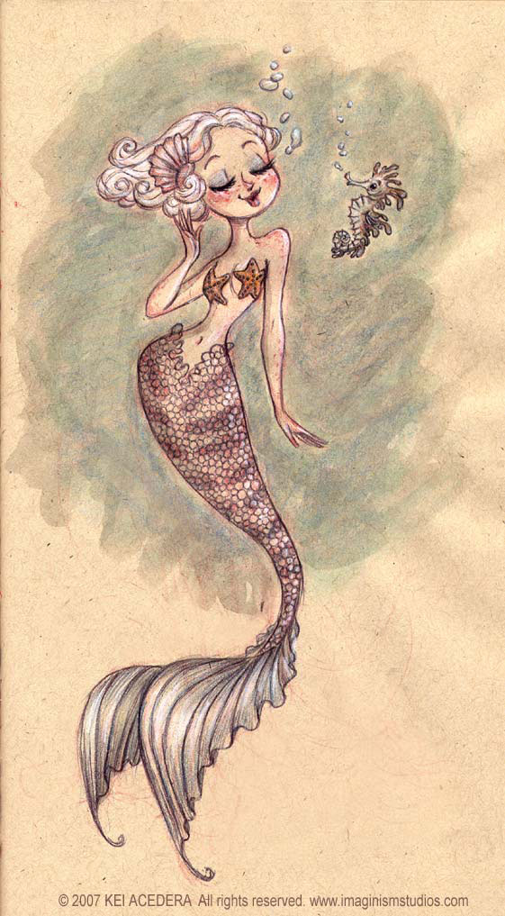 Little Sea Horse and Mermaid by imaginism