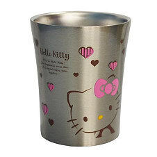 [海外代购]《Sanrio》HELLO KITTY 条纹爱心系列不锈钢杯(250ml)