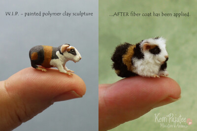Before/After 1:12 Guinea Pig sculpture