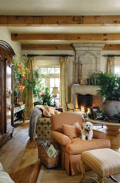 Living area from the At Home in Arkansas magazine