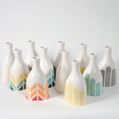 Herringbone Color-way Vase