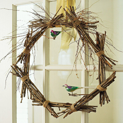 Twig wreath with miniat - PotteryBarn special