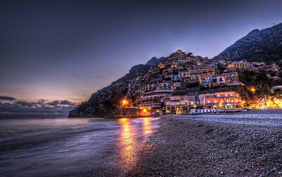 波西塔诺 海旁 风景 壁纸