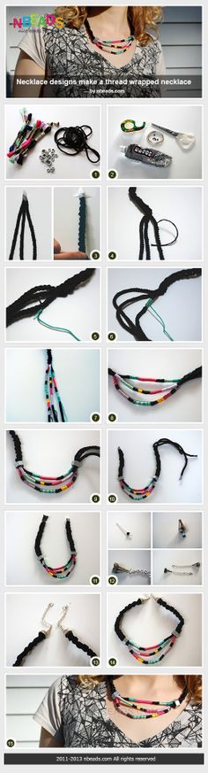 necklace designs - make a thread wrapped necklace
