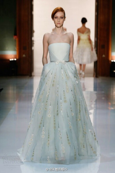 Georges Hobeika 2014 柔和馬卡龍色婚紗禮服系列.#婚纱#