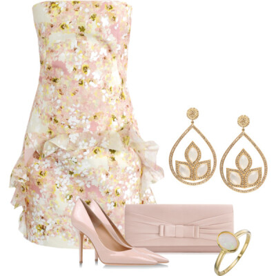 A fashion look from March 2014 featuring Giambattista Valli dresses, Salvatore Ferragamo pumps and Accessorize clutches. Browse and shop related looks.