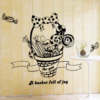 Basket of Joy wall sticker 卡通糖果礼物篮子贴纸 韩版雅风墙贴