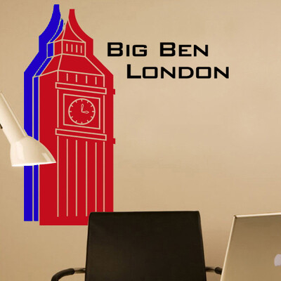 英国伦敦议会大厦标志建筑大本钟墙贴纸 big ben london 雅风墙贴