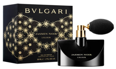 宝格丽的黑茉莉，Bvlgari Jasmin Noir L'Elixir Eau de Parfum有着甜橙、香柠檬、粉胡椒的前调；中调包含了充满特色的印度茉莉、令人兴奋的晚香玉；尾调是干爽温和的树脂与金色麝香。