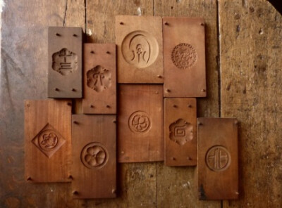 日本昭和时期的传统点心洋菓子的木质模具。