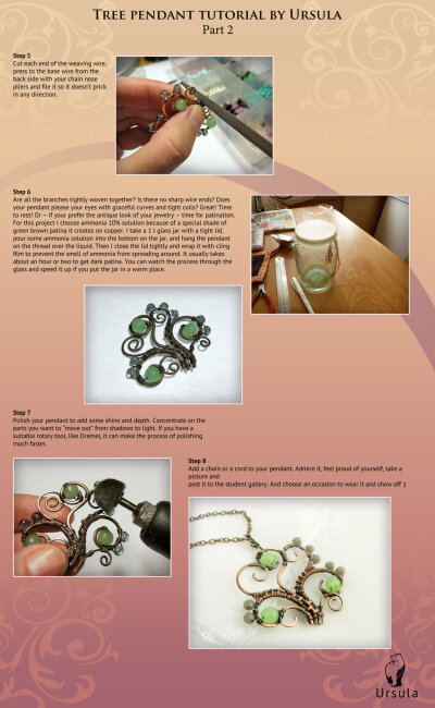 Tutorial wire wrap - Tree pendant - Part 2 by UrsulaOT