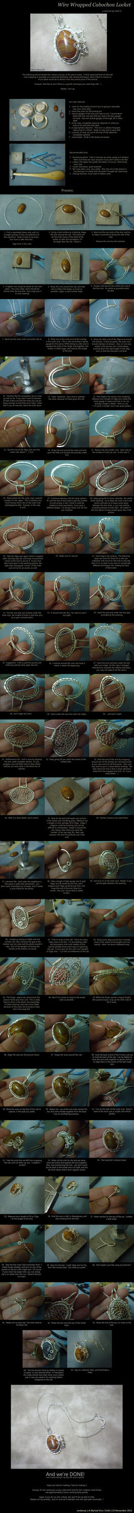 Wire Wrapped Cabochon Locket Tutorial by AMyriadVice on deviantART