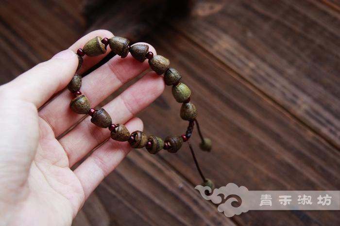 『 青禾淑坊 』入药金钟菩提子手链——清。苦 汉服配饰