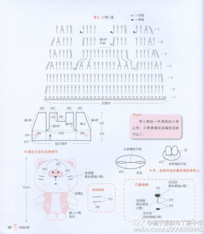 #布丁的分享 钩针 玩偶 图解 大胖腿的兔子 小短腿的熊宝#这俩是一家？@Sasa手工 @小裙手作坊 @良本手作 @森哶 @小裙手作坊 @胖森李阿呆